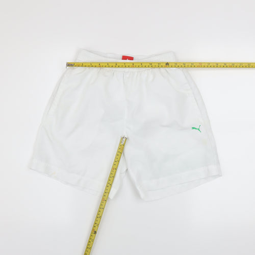 Puma Men's White Athletic Sports Shorts Size S Elastic Waist