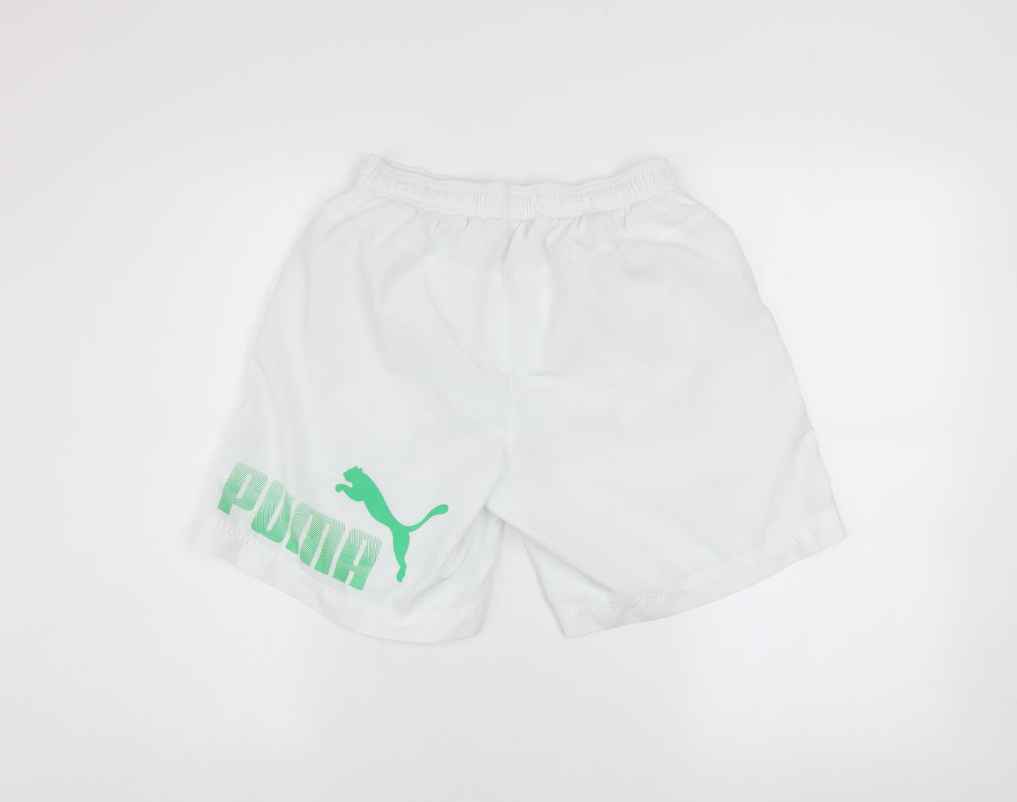 Puma Men's White Athletic Sports Shorts Size S Elastic Waist