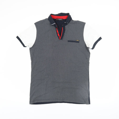 Club JU Paris Men's Blue Short Sleeve Polo Shirt Size M Slim Fit Cotton
