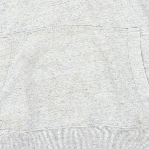 Hollister Men’s Grey Pullover Hoodie L Logo Print Classic Fleece