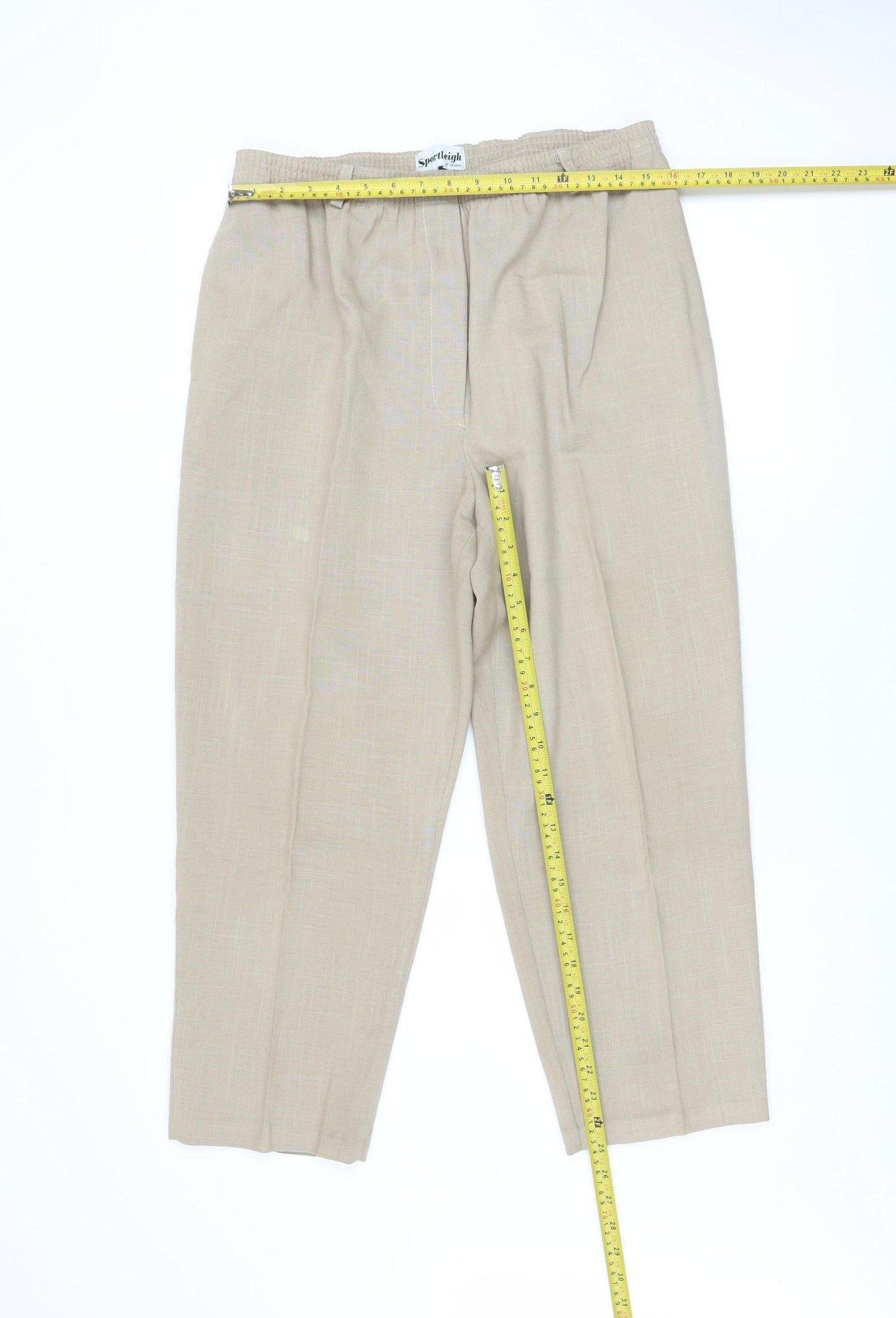 Sportleigh of London Womens Beige Size 16 Straight Leg Trousers