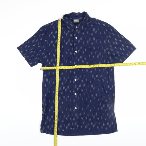 ASOS Mens Blue Short Sleeve Button-Up Cotton Shirt Size S