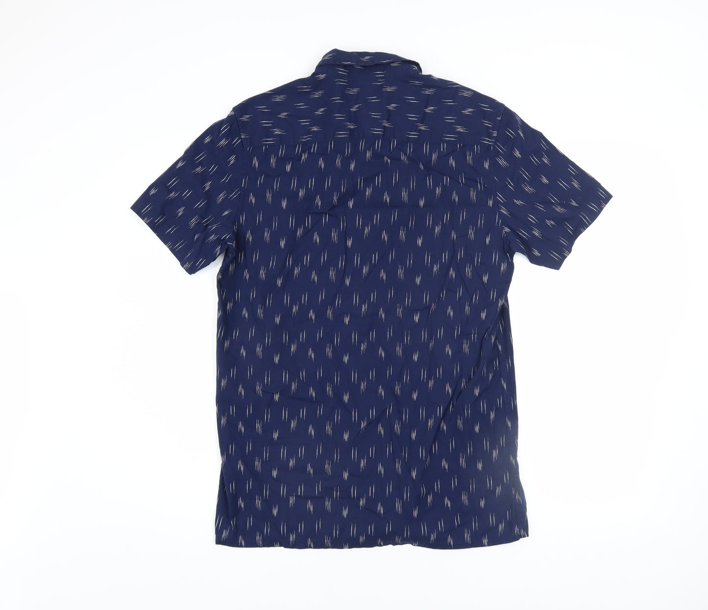 ASOS Mens Blue Short Sleeve Button-Up Cotton Shirt Size S