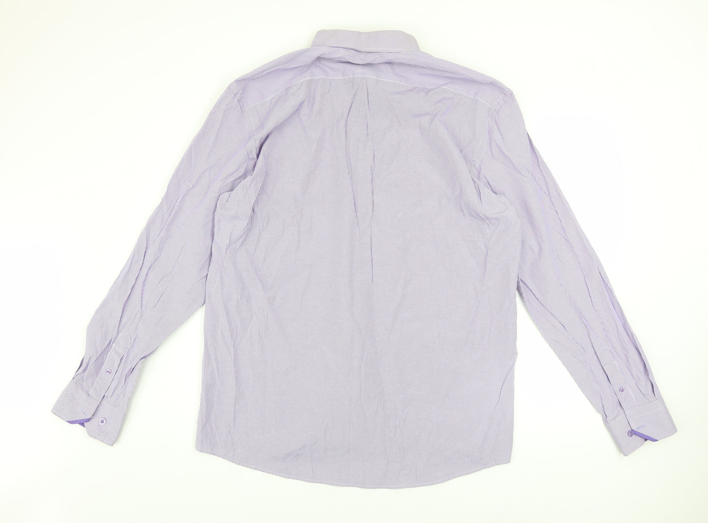 Daniel Rosso Men's Purple Striped Button-Up Shirt XL Classic Fit
