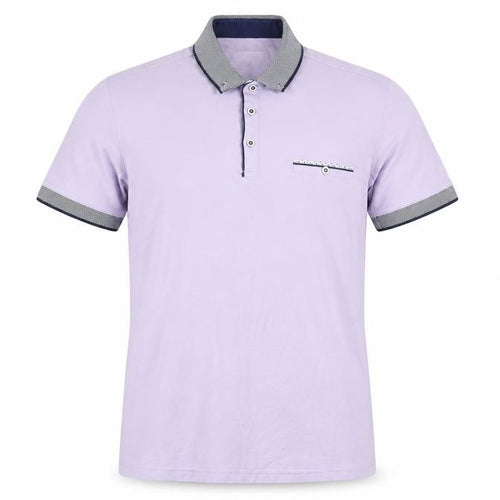 OTTOMODA Men's Purple Button Collar Cotton Polo Shirt M Regular Fit