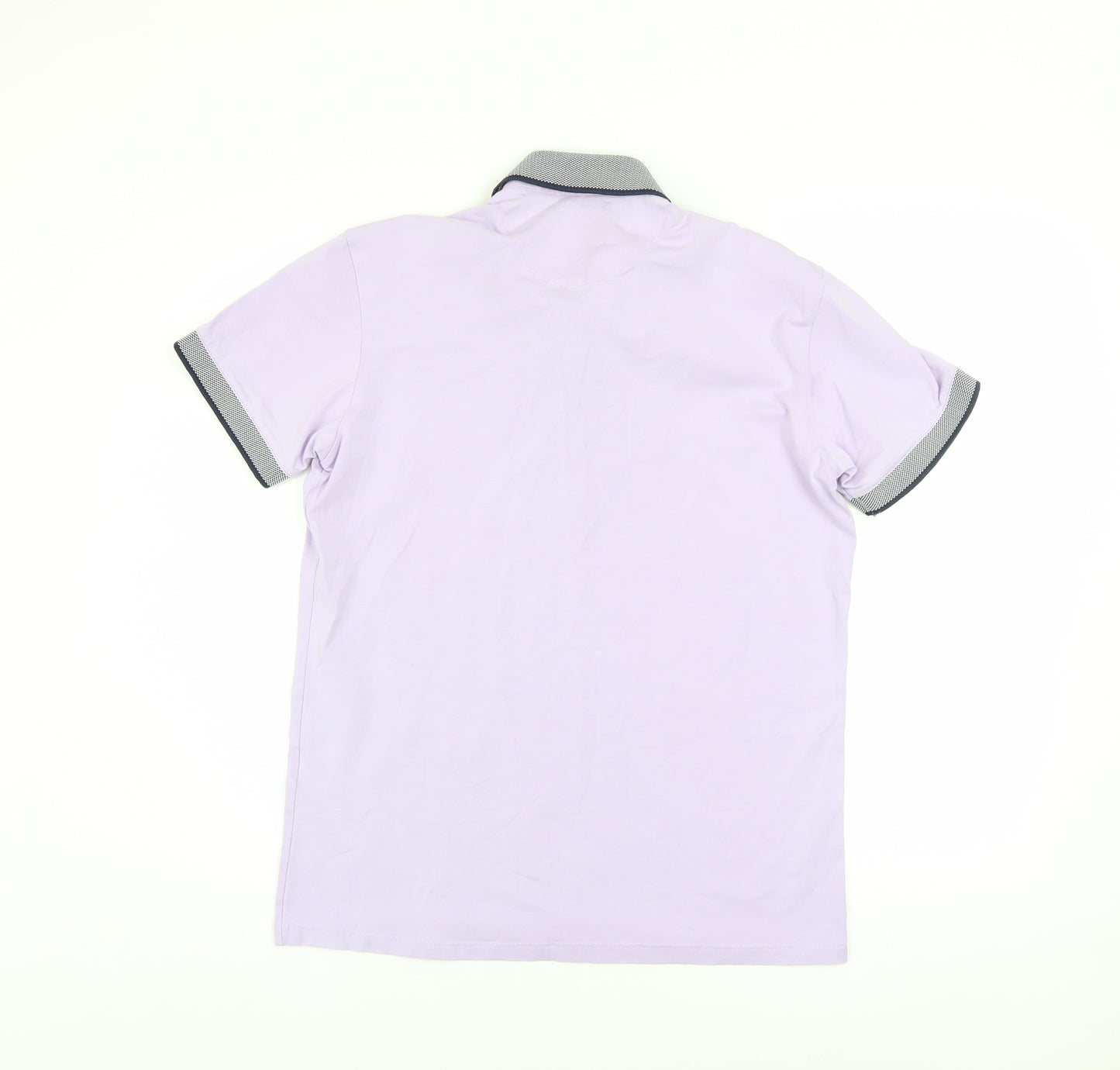 OTTOMODA Men's Purple Button Collar Cotton Polo Shirt M Regular Fit