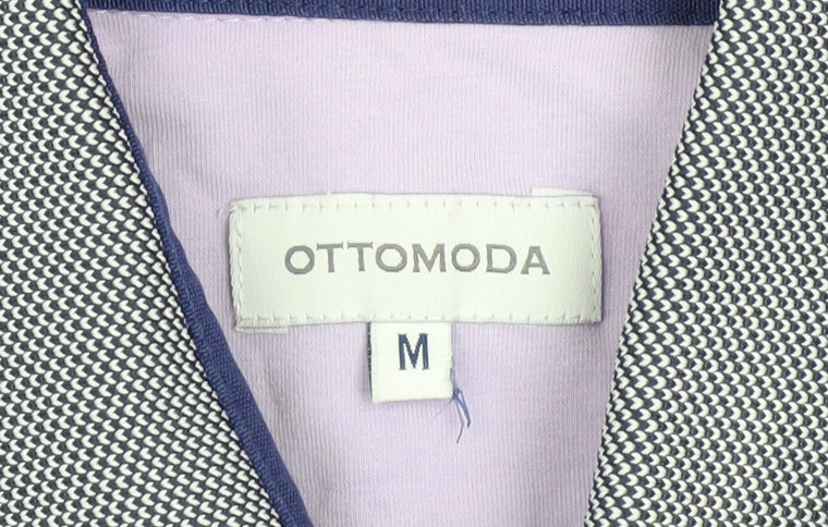OTTOMODA Men's Purple Button Collar Cotton Polo Shirt M Regular Fit