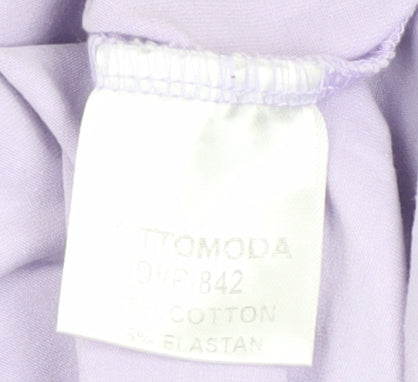 OTTOMODA Men's Purple Button Collar Cotton Polo Shirt M Regular Fit