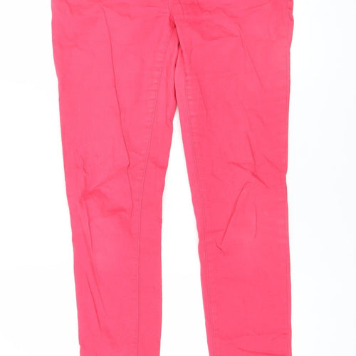 Vila Womens Pink Skinny Jeans L Slim Fit Mid Rise Stretch Denim
