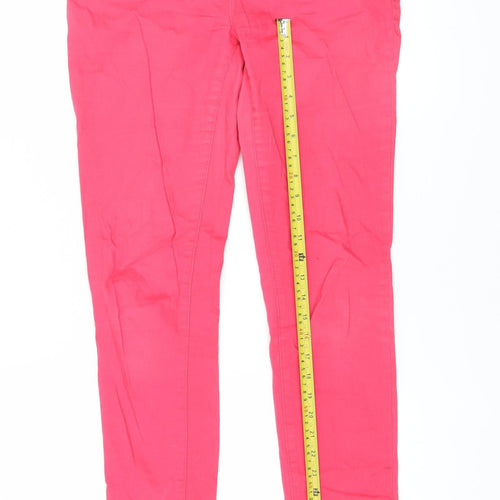 Vila Womens Pink Skinny Jeans L Slim Fit Mid Rise Stretch Denim