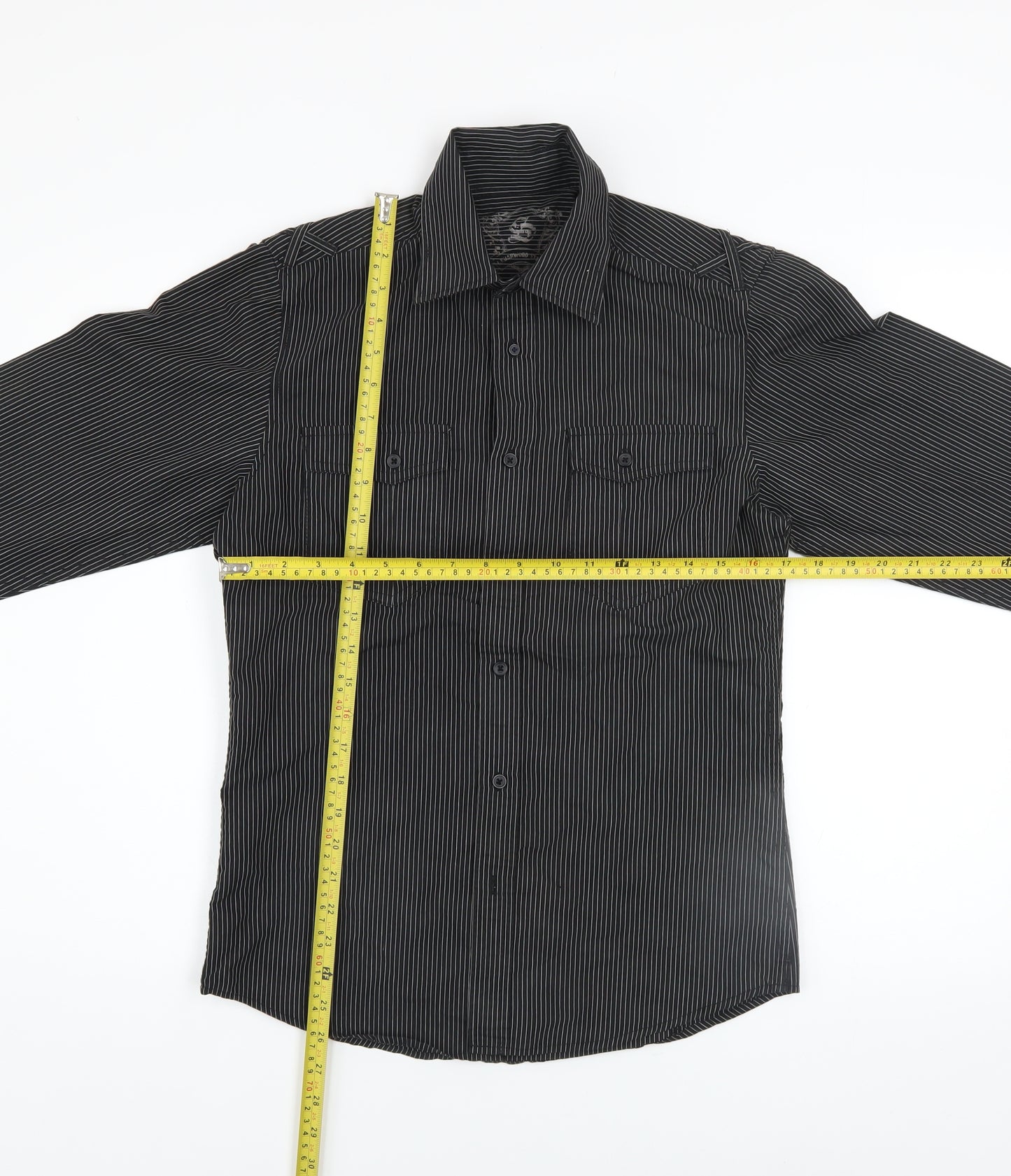 Cedarwood State Men's Black Striped Long Sleeve Button-Up Shirt Size S