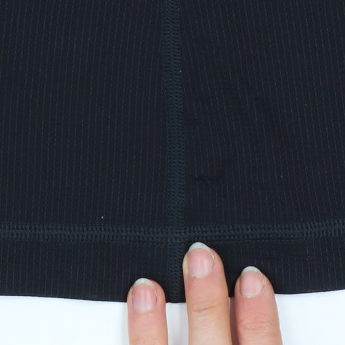 Gymshark Womens Black Long Sleeve V-Neck Slim Fit Activewear Top Size S