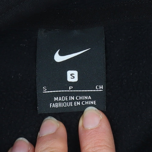 Nike Women's Black Hoodie Small Gold Trim Pullover Fleece Sweatshirt