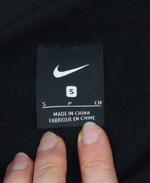 Nike Women's Black Hoodie Small Gold Trim Pullover Fleece Sweatshirt