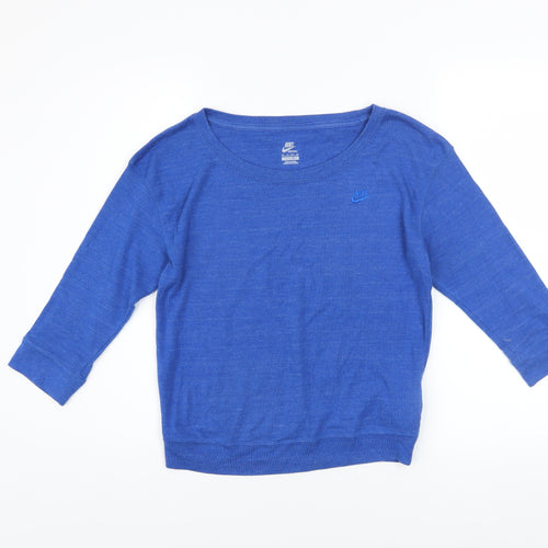 Nike Womens Blue XS Pullover Sweatshirt Crew Neck Lightweight Sportswear