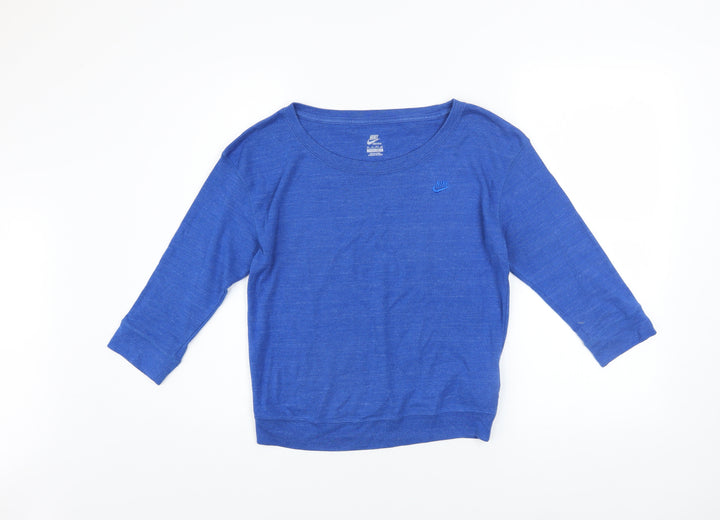Nike Womens Blue XS Pullover Sweatshirt Crew Neck Lightweight Sportswear