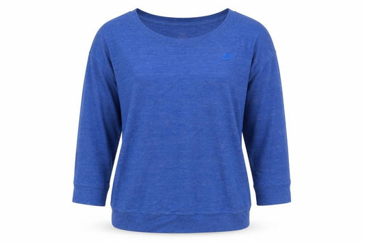 Front view of Nike women’s blue xs pullover sweatshirt crew neck lightweight sportswear