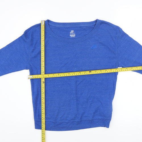 Nike Womens Blue XS Pullover Sweatshirt Crew Neck Lightweight Sportswear
