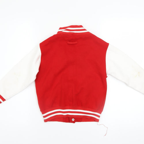 Just Hoods Boys Red Varsity Jacket Liverpool Logo Size 5-6 Years