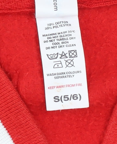 Just Hoods Boys Red Varsity Jacket Liverpool Logo Size 5-6 Years