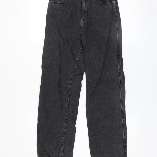 ASOS Womens Black Straight Jeans Size 8 Regular Fit 26W 34L Stretch Denim