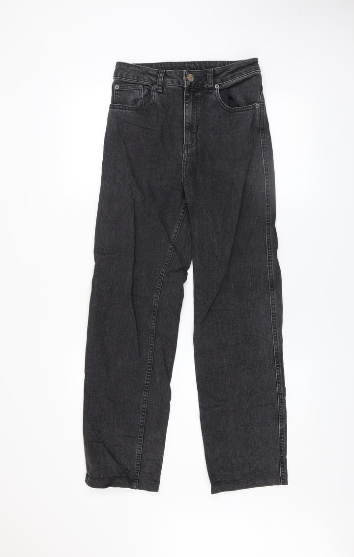 ASOS Womens Black Straight Jeans Size 8 Regular Fit 26W 34L Stretch Denim