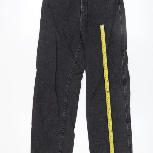 ASOS Womens Black Straight Jeans Size 8 Regular Fit 26W 34L Stretch Denim