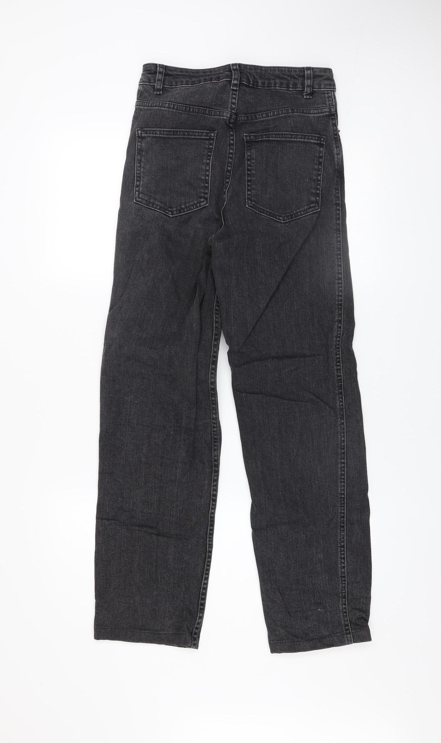ASOS Womens Black Straight Jeans Size 8 Regular Fit 26W 34L Stretch Denim