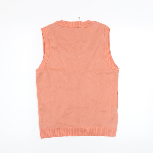 Next Men's Orange Argyle Sleeveless Knit Jumper Vest XS