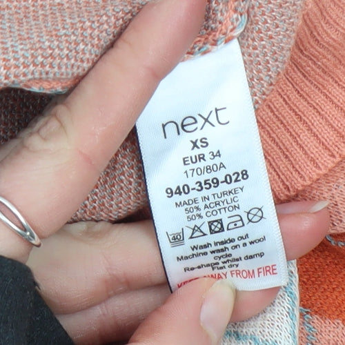 Next Men's Orange Argyle Sleeveless Knit Jumper Vest XS