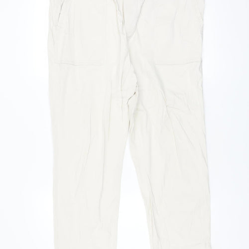 Dunnes Stores Men's Beige Cotton Chino Trousers L Breathable Elastic Waist
