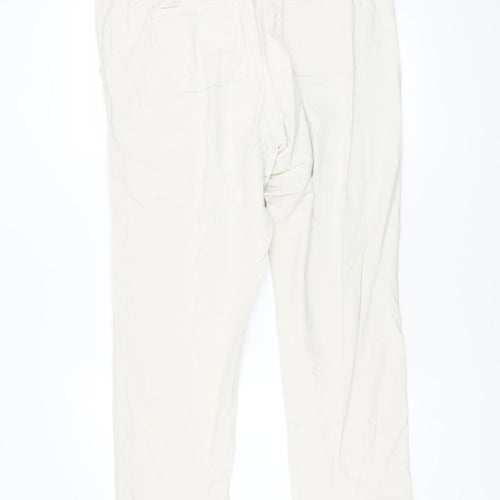 Dunnes Stores Men's Beige Cotton Chino Trousers L Breathable Elastic Waist