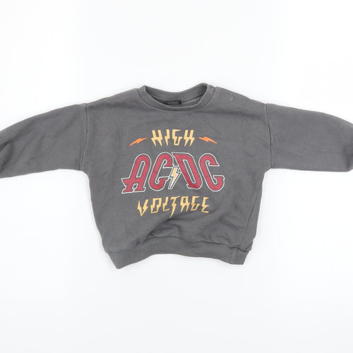 AC/DC Unisex Baby Grey Pullover Jumper 6-9 Months Rock Band Sweatshirt