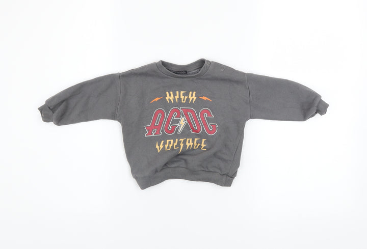AC/DC Unisex Baby Grey Pullover Jumper 6-9 Months Rock Band Sweatshirt