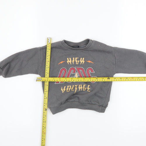 AC/DC Unisex Baby Grey Pullover Jumper 6-9 Months Rock Band Sweatshirt