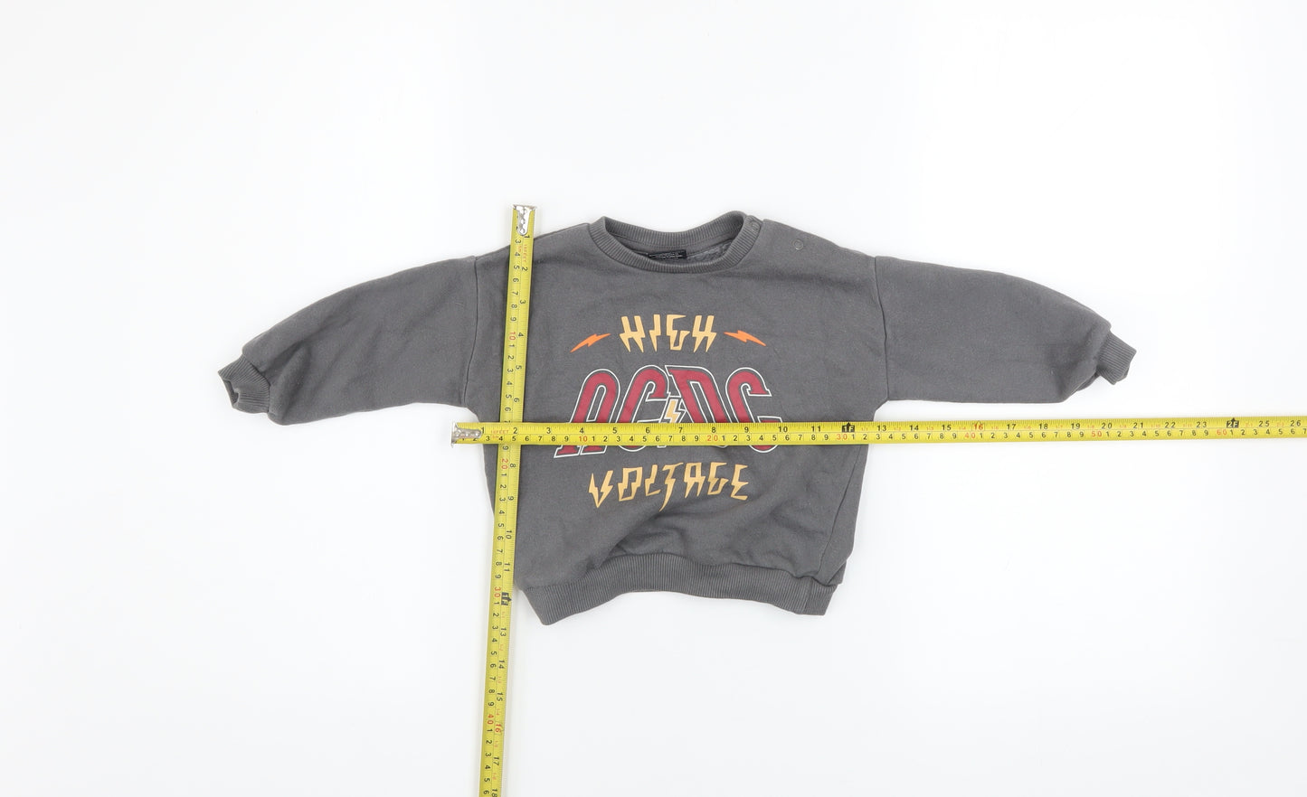 AC/DC Unisex Baby Grey Pullover Jumper 6-9 Months Rock Band Sweatshirt