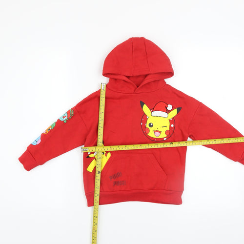 Pokémon Boys Red Pikachu Christmas Hoodie 3-4 Years Pullover Graphic Sweatshirt