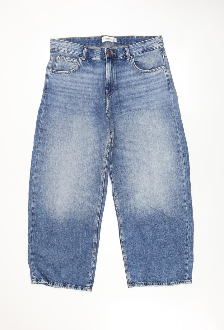Pull & Bear Men's Blue Straight Denim Jeans 30in Waist Regular Fit