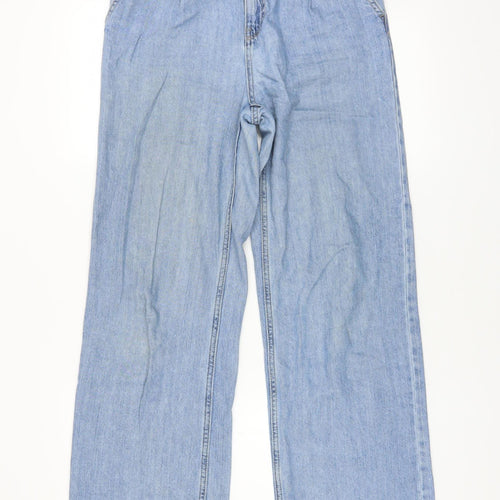 MNG Women's Blue Wide-Leg Relaxed Fit Denim Jeans Size 6
