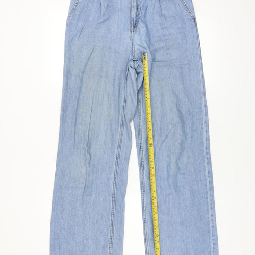 MNG Women's Blue Wide-Leg Relaxed Fit Denim Jeans Size 6