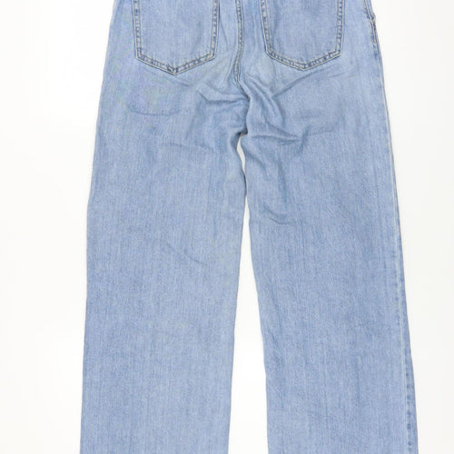MNG Women's Blue Wide-Leg Relaxed Fit Denim Jeans Size 6