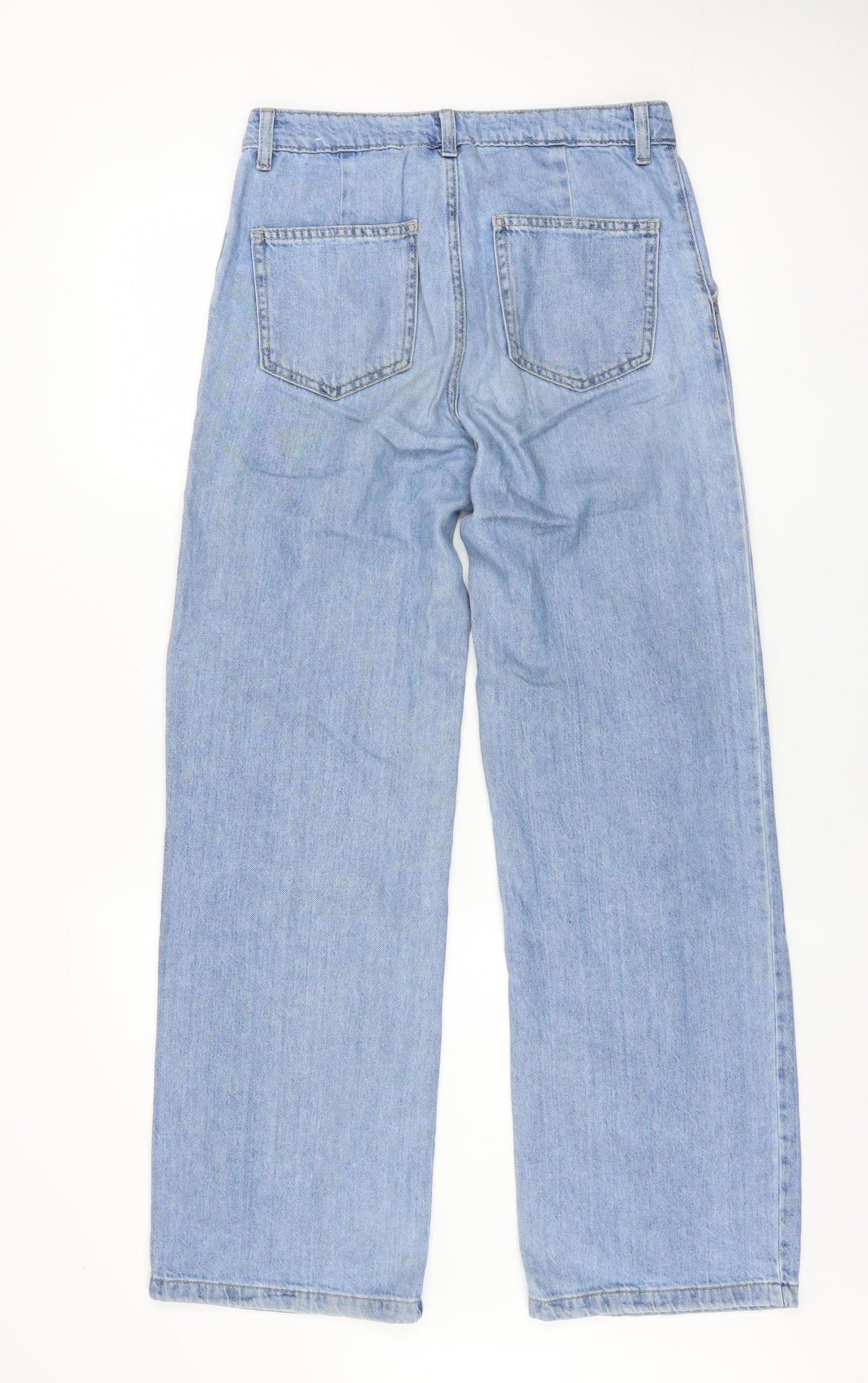 MNG Women's Blue Wide-Leg Relaxed Fit Denim Jeans Size 6