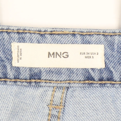 MNG Women's Blue Wide-Leg Relaxed Fit Denim Jeans Size 6