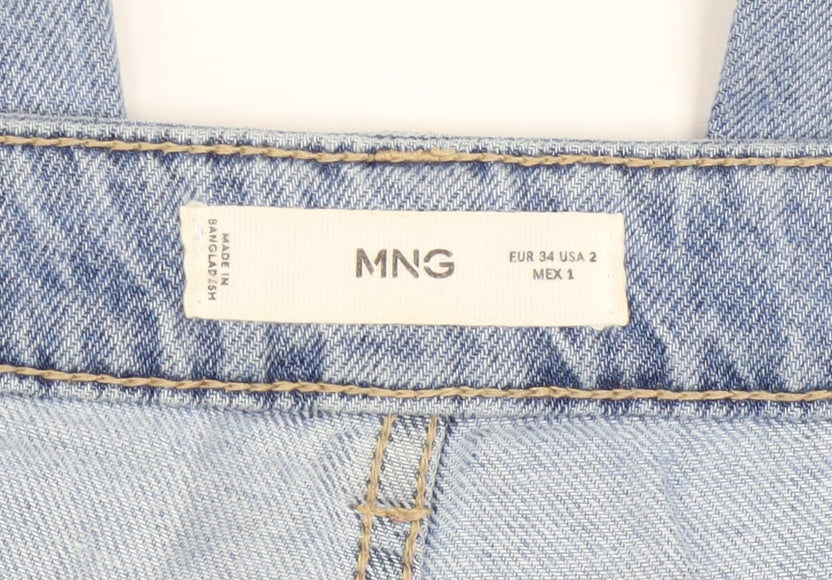 MNG Women's Blue Wide-Leg Relaxed Fit Denim Jeans Size 6
