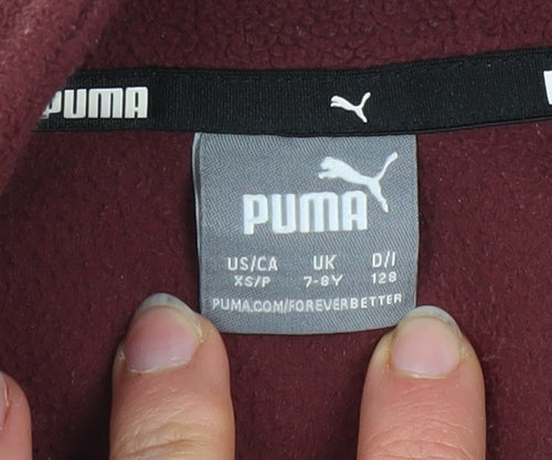 Puma Girls Pink Colourblock Fleece Pullover Sweatshirt 7-8 Years