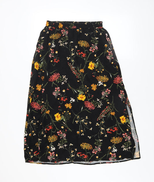 Vero Moda Women’s Black Floral A-Line Knee Length Skirt Size S