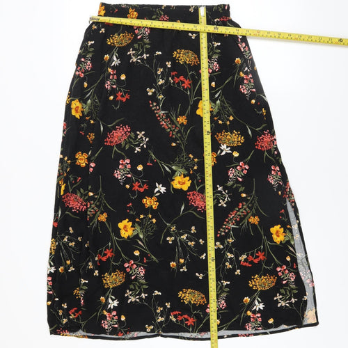 Vero Moda Women’s Black Floral A-Line Knee Length Skirt Size S