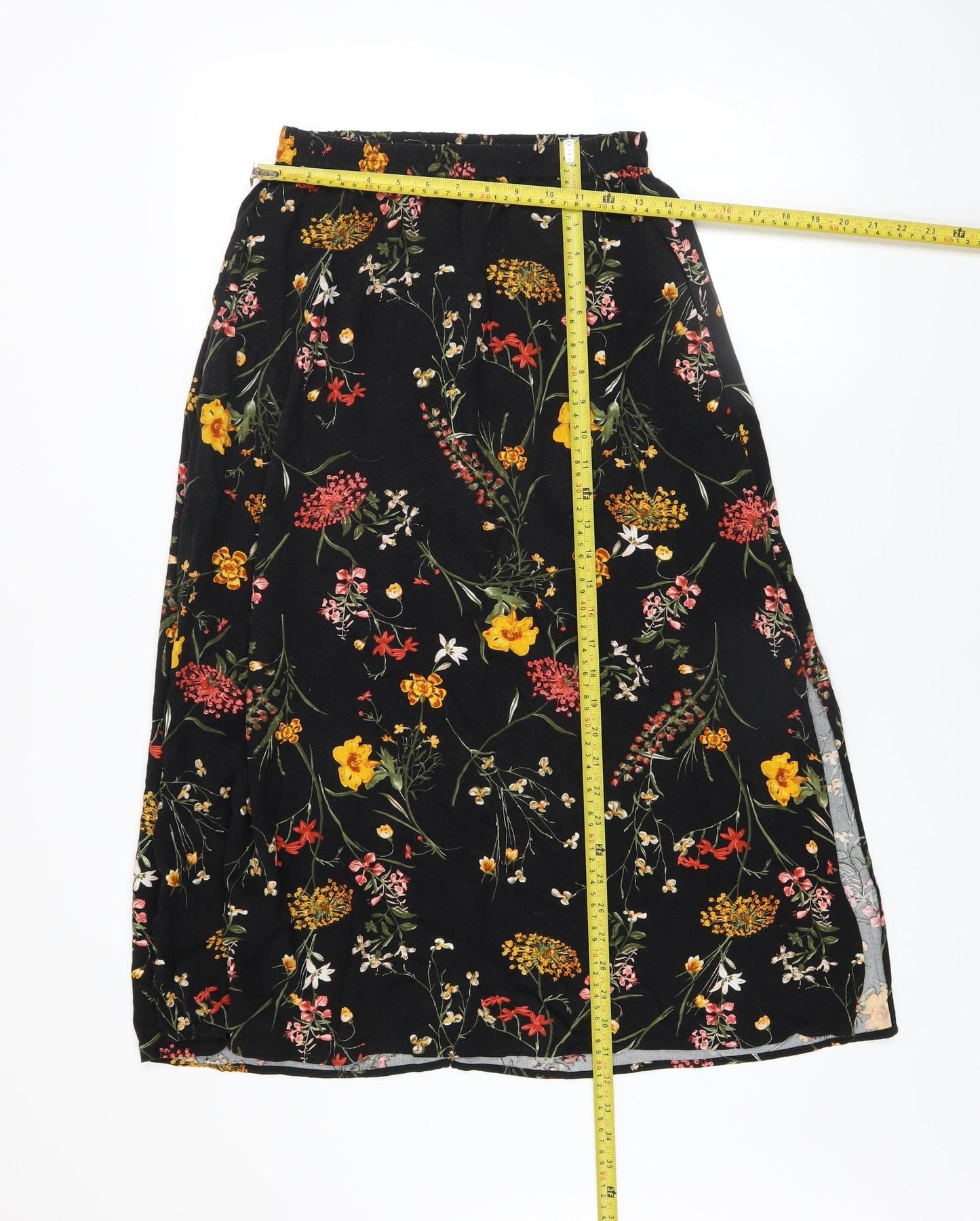 Vero Moda Women’s Black Floral A-Line Knee Length Skirt Size S