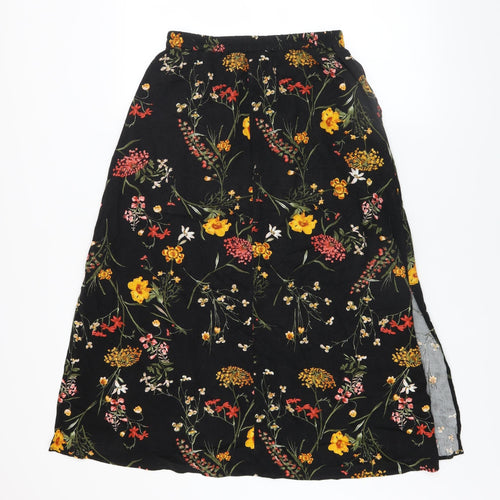 Vero Moda Women’s Black Floral A-Line Knee Length Skirt Size S