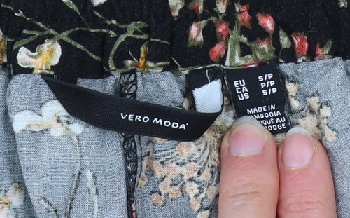 Vero Moda Women’s Black Floral A-Line Knee Length Skirt Size S